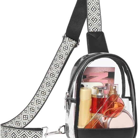 Clear Bag for Stadium Events, Clear Crossbody Bag Purses for women stadium Trans - Picture 1 of 8